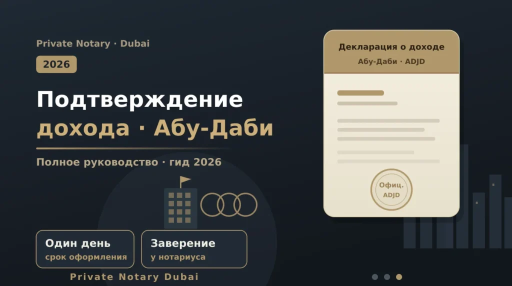 Справка о подтверждении дохода в Абу-Даби | Декларация о доходе